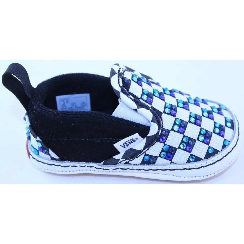 Vans Checkerboard Slip-On Black Crystal Sneakers 3